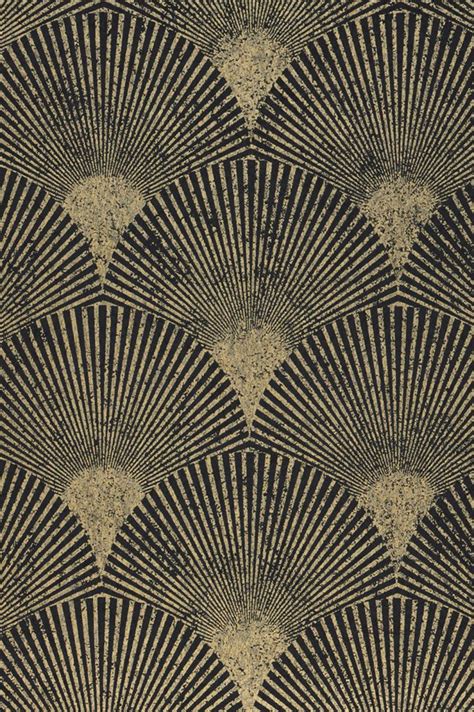 Wallpaper Helene Black Grey Art Deco Wallpaper Art Deco Pattern Art