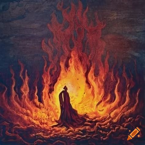 Artistic Depiction Of Flames In Gustave Doré Style On Craiyon