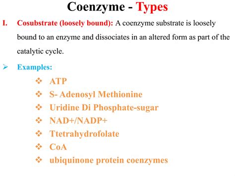 Definitions And Types Of Coenzymes Ppt