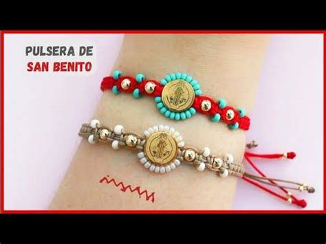 20 Como hacer PULSERAS de HILO con SAN BENITO tejida en MACRAMÉ FÁCIL