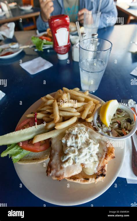 Fried Cod Fish Sandwich Stock Photo - Alamy