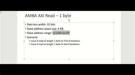 Master AXI Protocol AXI READ 1 BYTE Length YouTube