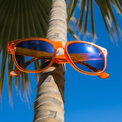 Premium Photo A Pair Of Sunglasses Are Hanging On A Palm Tree