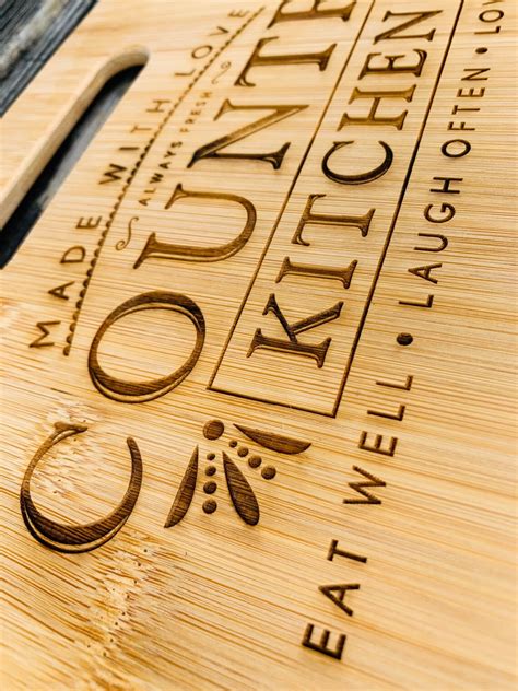 9x12 Bamboo Cutting Board Wcustom Laser Engraving Country Kitchen Etsy