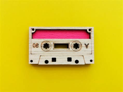 Premium Photo Directly Above Shot Of Cassette On Yellow Background