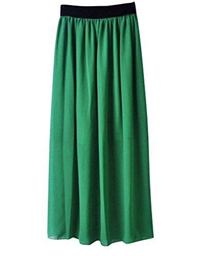 YouPue Damen Retro Chiffon Rock Lang Boho Stil Röcke Plissee Maxi Rock