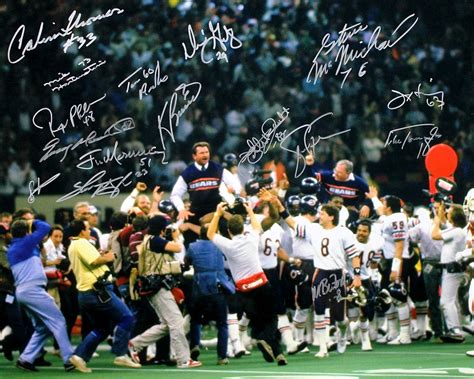 1985 Chicago Bears Super Bowl Champs Autographed 16x20 Photo - 16 ...