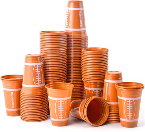 Joyin 72 Pcs 16oz Football Plastic Cups Disposable Party