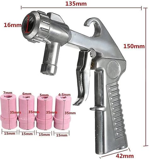 Sandblasting Gun Kit Air Siphon Sandblaster Sandblaster Gravity Feed Gun Sprayer With 4