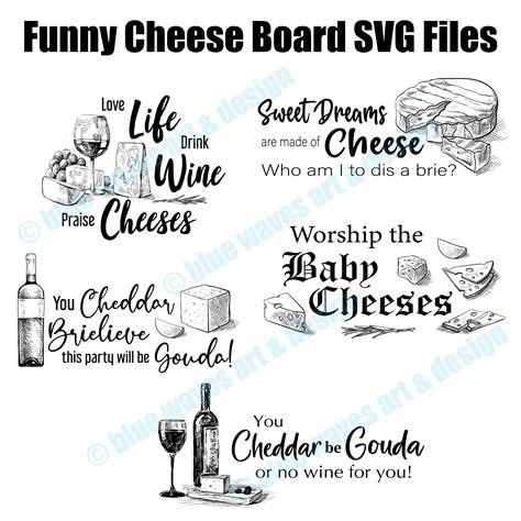 Funny Charcuterie Board Svg Files Cheesy Svg Files Cheese Etsy Uk