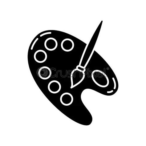 art palette clipart black  white