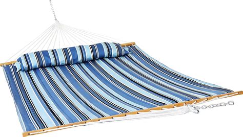 Sunnydaze Outdoor Quilted Fabric Hammock Two Person With Spreader