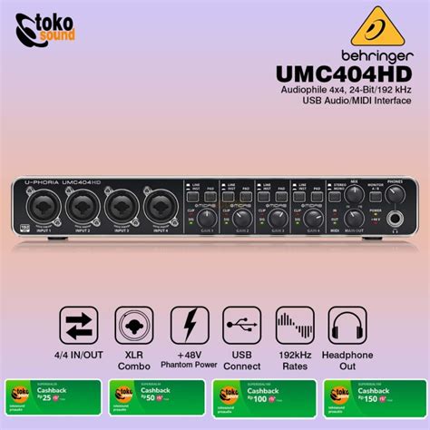 Jual Behringer Umc404hd U Phoria 4x4 Usb Audio Interface Jakarta