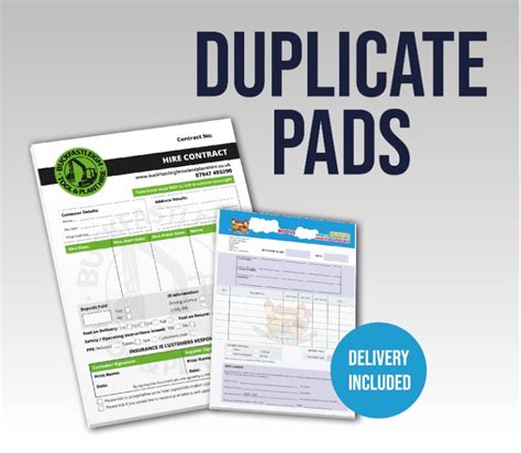 A4 Duplicate Pads Single Sided Business Cards Leaflets Pop Up