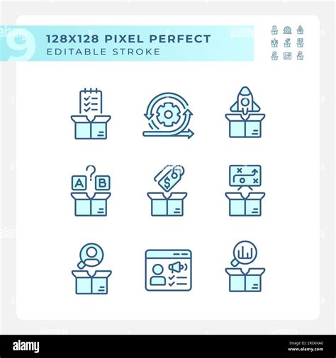 Editable Pixel Perfect Blue Product Management Icons Stock Vector Image And Art Alamy