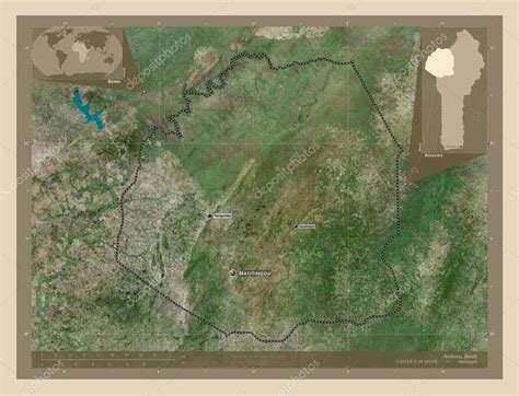 Atakora departamento de Benín Mapa satelital de alta resolución