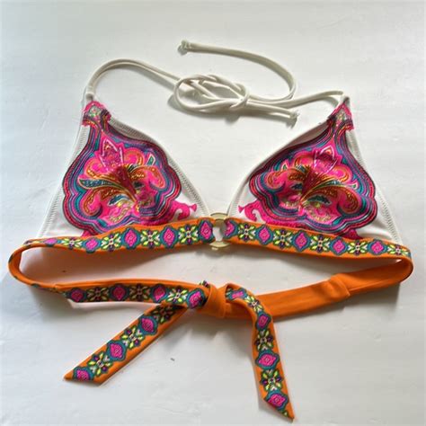 Victoria S Secret Swim Victorias Secret Paisley Triangle Bikini Top