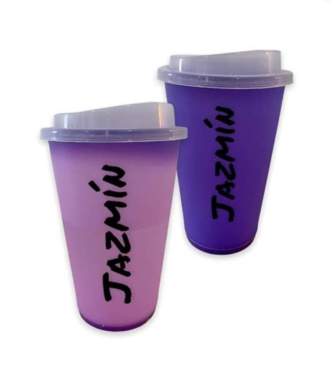 Vaso Mágico Personalizado Morado Bebida Caliente