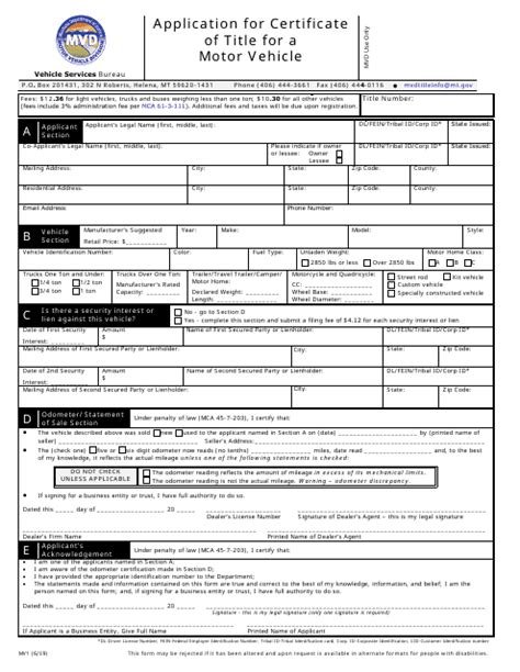 Form Mv1 Fill Out Sign Online And Download Fillable Pdf Montana Templateroller