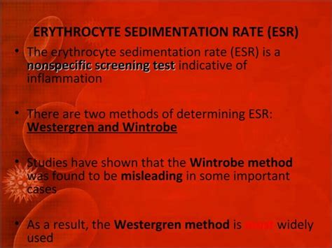 Erythrocyte Sedimentation Rate Esr Ppt