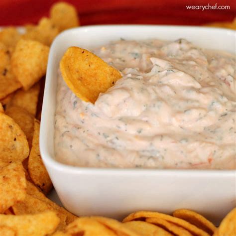 Super Easy Mexican Sour Cream Dip Recipe By The Weary Chef Sour Cream Dip Recipes Mexican