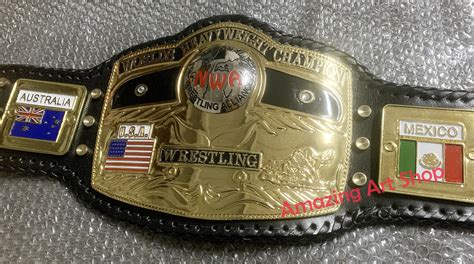 Nwa World Domed Globe Heavyweight Wrestling Championship Belt 4mm Zinc Gold Plated Etsy