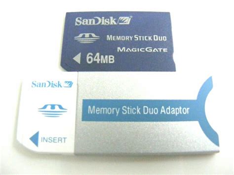 64MB Memory Stick Duo 64 MB MS Duo Adapter SanDisk Neu EBay