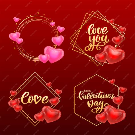 Premium Vector | Valentine poster, card, banner letter slogan elements