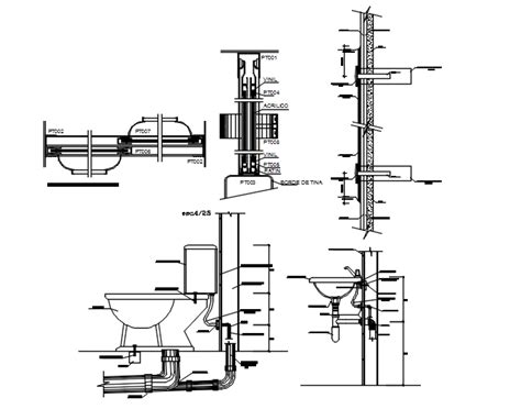 Construction Detail Of Toilet Cadbull