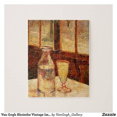 Van Gogh Absinthe Vintage Impressionism Still Life Jigsaw Puzzle