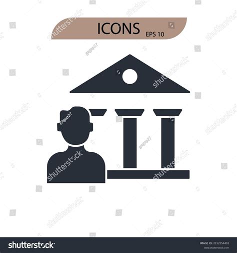 Authority Icons Symbol Vector Elements For Royalty Free Stock Vector