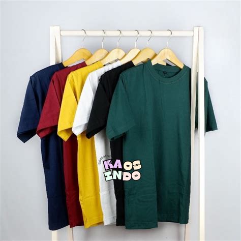 Jual Kaos Polos Pria Cotton Combed Premium Baju Kaos Polos Pria