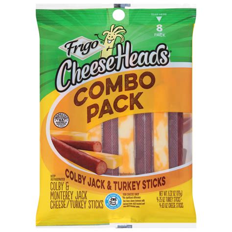 Save On Frigo Cheese Heads Combo Pack Colby Jack Turkey Sticks Ct