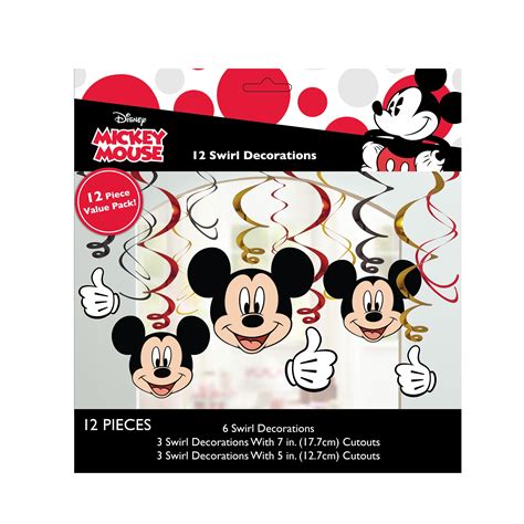 Mickey Mouse Hanging Decorations 12ct