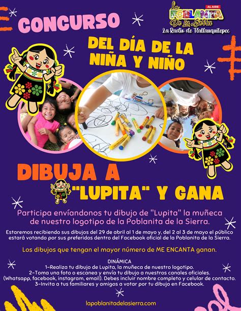 Concurso De Dibujo Infantil Dibuja A Lupita La Poblanita De La