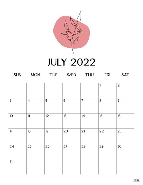 July 2022 Calendars 33 Free Printables Printabulls