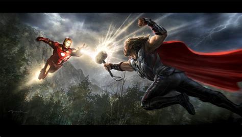 Concept art of Thor vs Iron-Man - The Avengers Photo (31229361) - Fanpop