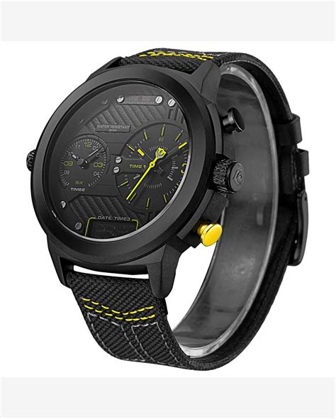 Riachuelo Rel Gio Masculino Weide Anadigi Wh B Preto E Amarelo