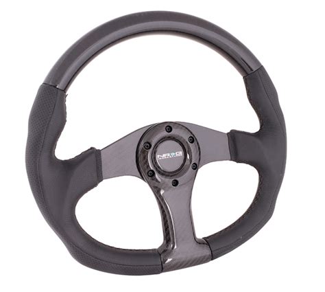 NRG 350mm Carbon Fiber Steering Wheel Black Carbon Oval ST-013CFCF