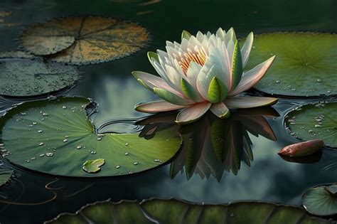 Premium AI Image Victoria Cruziana Water Lilies Float Over The