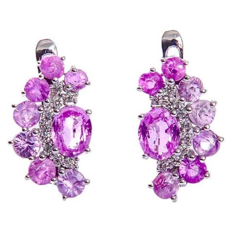 Multi Colored Gemstones Pink Freshwater Dangle Drop Earrings 18k Rose