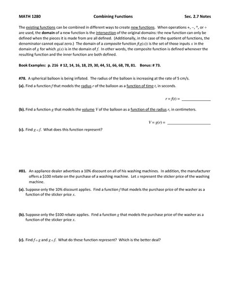 Notes Sec Math Combining Functions Sec Notes The