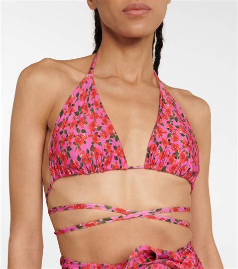 Floral Triangle Bikini Top In Pink Magda Butrym Mytheresa