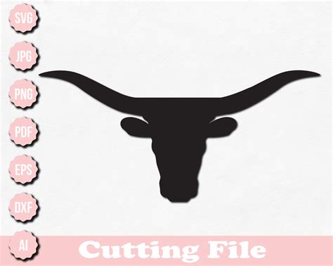 Texas Longhorn Head Svg Longhorn Svg Instant Download Svg Etsy