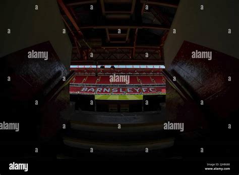 General View Inside Of Oakwell Stadium Home Of Barnsley Fc Stock Photo