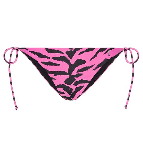 Saint Laurent Zebra Print Bikini Bottoms In Pink Lyst