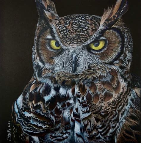 Great Horned Owl Art Print Animal Art Wildlife Art Wildlife Owl Art