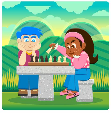 Clipart - Kids Playing Chess 2