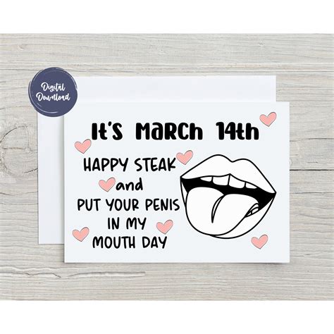 Steak And Bj Day Card March 14th Card Happy Steak And Bj Etsy