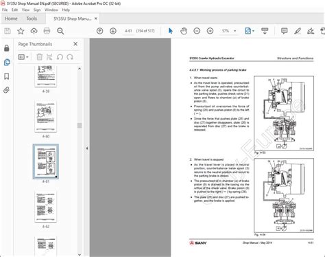 Sany Sy35u Crawler Hydraulic Excavator Shop Manual Pdf Download